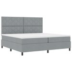 vidaXL Lit à ressorts avec matelas gris clair 200x200 cm en tissu