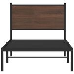 vidaXL Cadre de lit en métal avec tête de lit chêne marron 80x200 cm