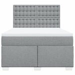 vidaXL Sommier à lattes de lit avec matelas Gris clair 140x200cm Tissu