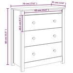 vidaXL Buffet 70x35x80 cm bois massif de pin