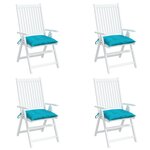 vidaXL Coussins de chaise lot de 4 turquoise 40x40x7 cm tissu