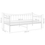 vidaXL Cadre de canapé-lit sans matelas blanc métal 90x200 cm