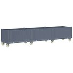 vidaXL Jardinière à roulettes gris 240x50x54 cm PP