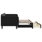 vidaXL Lit de jour avec gigogne et tiroirs noir 90x200 cm velours