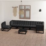vidaXL Salon de jardin 8 Pièces avec coussins Bois de pin massif
