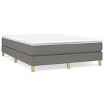vidaXL Cadre de lit Gris foncé 140x190 cm Tissu