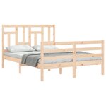 vidaXL Cadre de lit avec tête de lit 140x200 cm bois massif