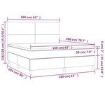 vidaXL Sommier à lattes de lit et matelas Gris foncé 160x200cm Velours