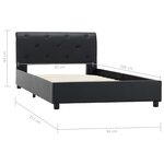 vidaXL Cadre de lit Noir Similicuir 90 x 200 cm