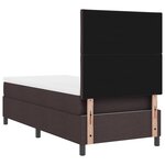 vidaXL Lit Box Spring avec Matelas Marron Foncé Simple Tissu