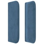 vidaXL Tête de lit avec oreilles Bleu foncé 163x16x78/88 cm Velours