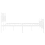 vidaXL Cadre de lit métal avec tête de lit/pied de lit blanc 135x190cm