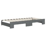 vidaXL Lit de jour avec gigogne et tiroirs gris foncé 90x200 cm tissu