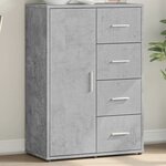 vidaXL Buffet gris béton 60x31x84 cm bois d'ingénierie