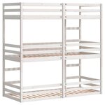 vidaXL Lit superposé triple blanc 75x190 cm bois de pin massif