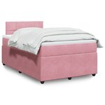 vidaXL Sommier à lattes de lit avec matelas Rose 120x200 cm Velours