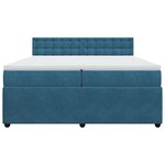 vidaXL Sommier à lattes de lit et matelas Bleu 200x200 cm velours