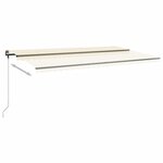 vidaXL Auvent manuel rétractable sur pied 600x350 cm Crème