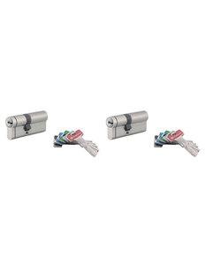 THIRARD - Lot de 2 cylindres de serrure double entrée T2  s'entrouvrant  30x40mm  anti-perçage  4 clés/cyl