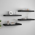 vidaXL Étagères murales flottantes 4 Pièces noir 60x23 5x3 8 cm MDF