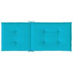 vidaXL Coussins de chaise à dossier haut lot de 2 turquoise tissu