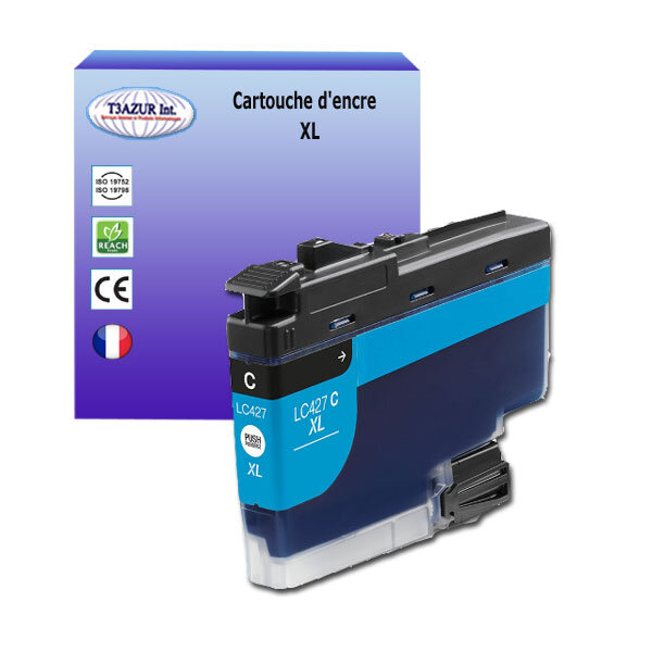 T3AZUR- Cartouche compatible avec  Brother HL-J6010DW  MFC-J5955DW  MFC-J6955DW  MFC-J6957DW  MFC-J6959DW  LC427XL Cyan