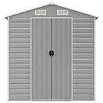 vidaXL Abri de jardin gris clair 191x555x198 cm acier galvanisé