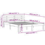 vidaXL Cadre de lit sans matelas cire marron 140x190cm bois pin massif