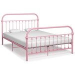 vidaXL Cadre de lit Rose Métal 120 x 200 cm