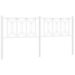 vidaXL Tête de lit métal blanc 180 cm