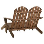 vidaXL Chaise de jardin Adirondack 2 places repose-pied sapin marron