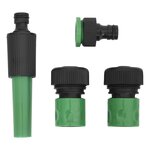 vidaXL Tuyau d'arrosage avec jeu de raccords vert 0 75" 10 m PVC