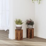 vidaXL Supports pour plantes 2 Pièces vieux bois bois d'ingénierie