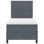 Lit Box Spring vidaXL avec Matelas Gris Foncé Velours Simple