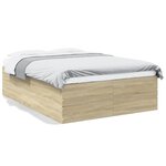 vidaXL Cadre de lit chêne sonoma 140x190 cm bois d'ingénierie