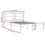 vidaXL Cadre de lit Bois massif 160x200 cm