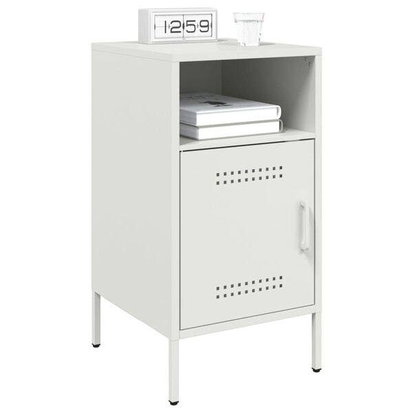 vidaXL Tables de chevet 2 Pièces blanc 36x39x68 cm acier laminé à froid