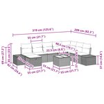vidaXL Set de canapé de jardin 9 pièces avec coussins noir poly rotin