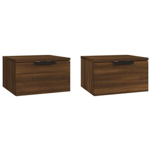 vidaXL Tables de chevet murales 2 Pièces Chêne marron 34x30x20 cm