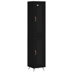 vidaXL Buffet haut Noir 34 5x34x180 cm Bois d'ingénierie