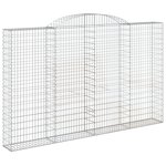 vidaXL Panier de gabions arqué 300x30x180/200 cm Fer galvanisé