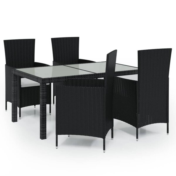 vidaXL Ensemble à manger d'extérieur 5Pièces avec coussins Résine tressée