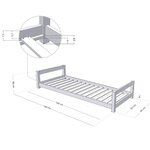 Lit enfant KIDDY 90 x 160 blanc et naturel