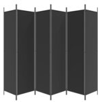 vidaXL Cloison de séparation 6 panneaux Noir 300x200 cm Tissu