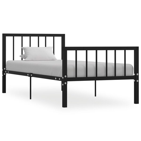 vidaXL Cadre de lit Noir Métal 90 x 200 cm