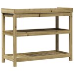 vidaXL Table de rempotage avec étagères 108x45x86 5 cm bois massif pin