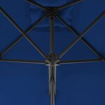 vidaXL Parasol d'extérieur avec mât en acier Bleu 250x250x230 cm