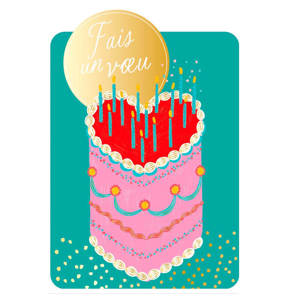Carte de Vœux Thème Anniversaire Party Time - Plusieurs Styles - Fais un voeu ! - Draeger