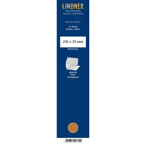 Bandes Klemmfix double soudure 210 x 35 mm pour timbres-poste. Fond - Transparent