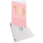 Carte D'anniversaire 10 Ans En Or - Rose - A Message - Pour Enfant Fille - 11 5 X 17 Cm - Draeger paris